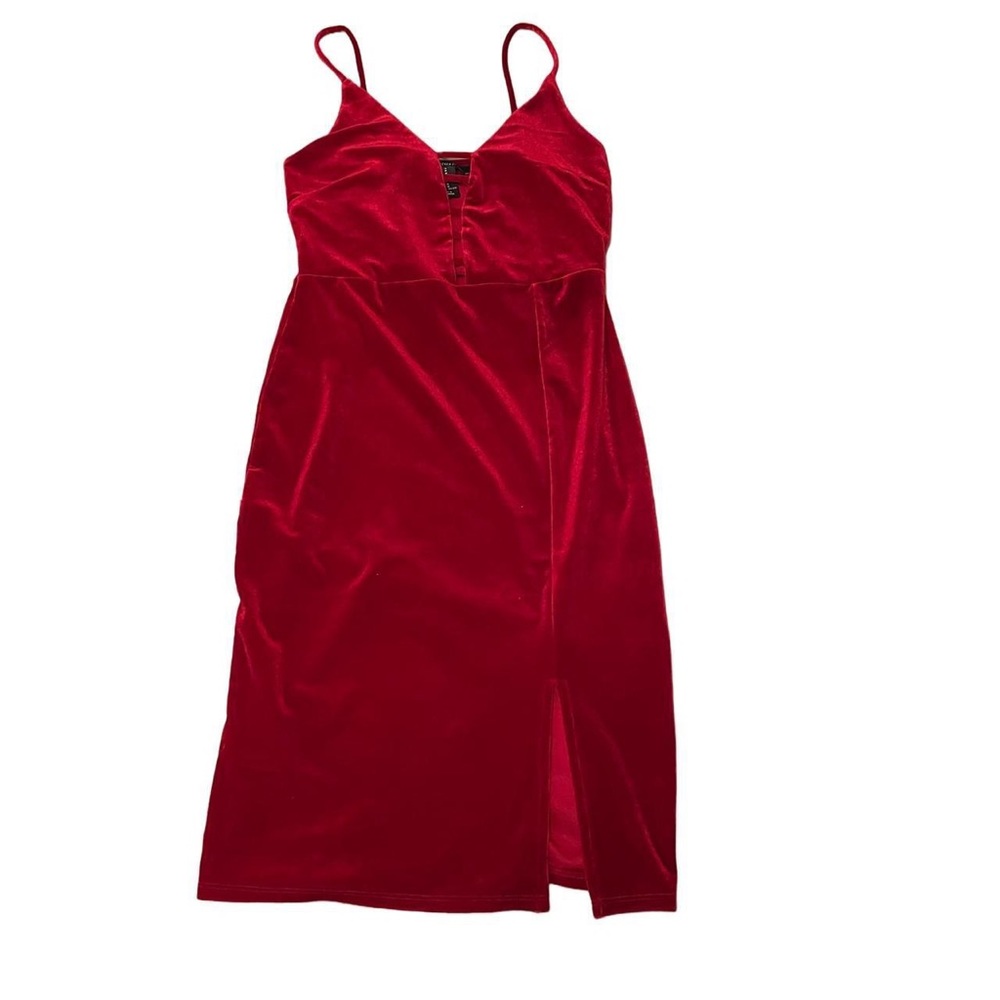 forever 21 red velour dress
